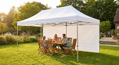 Clear pop up gazebo with PVC roof and steel frame - view 3