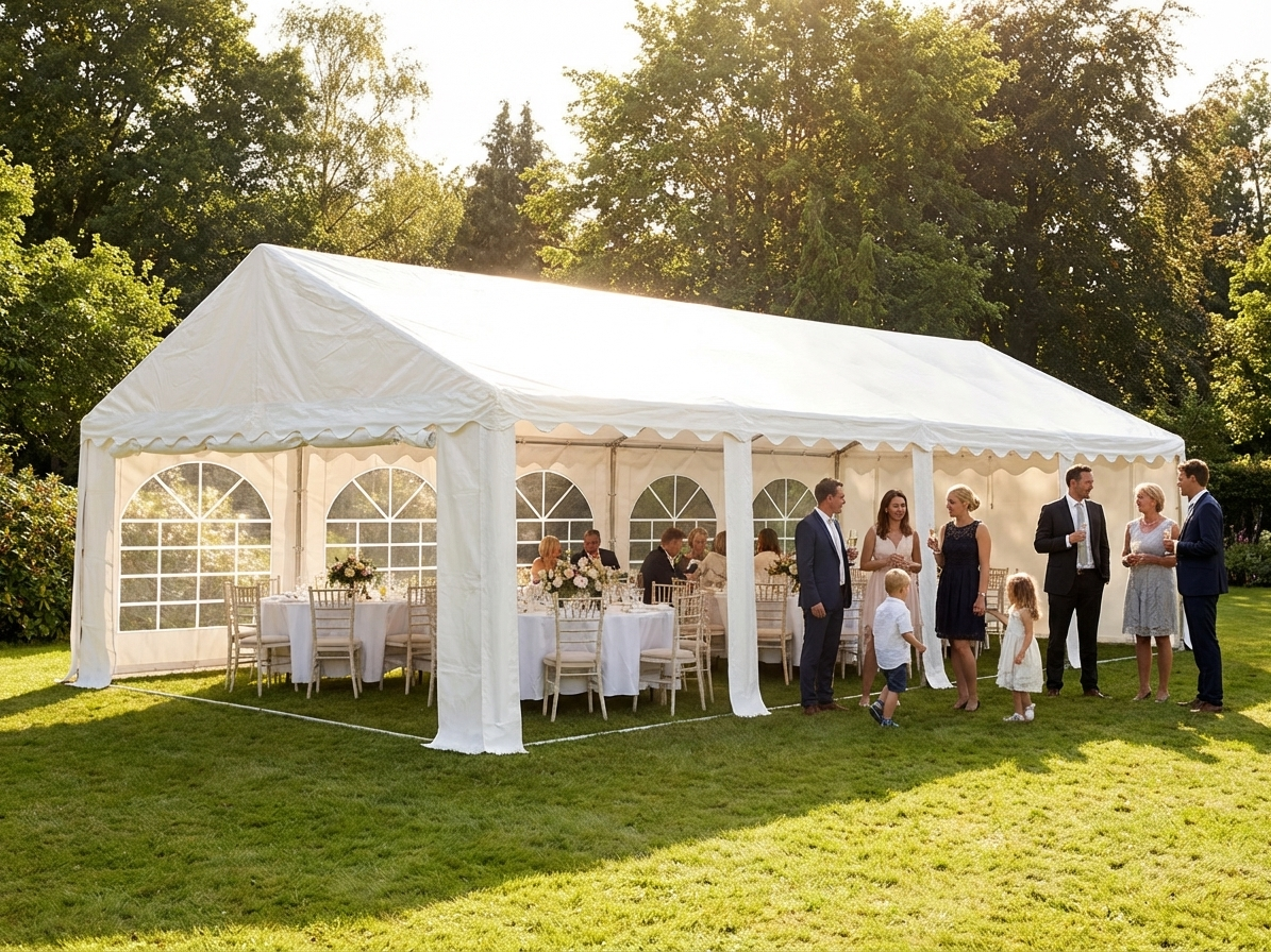 White PVC marquee 5x10m for outdoor events - view 3