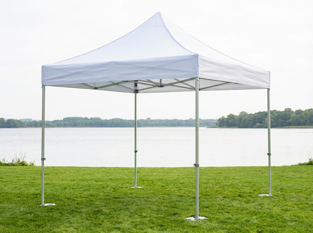 Pop up gazebo 3x3 m white flame retardant for exhibitions