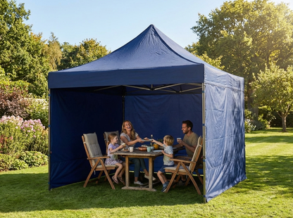 Pop up gazebo in dark blue with steel frame - view 3