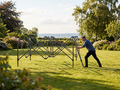 Steel frame gazebo 4x8 m grey outdoor event shelter