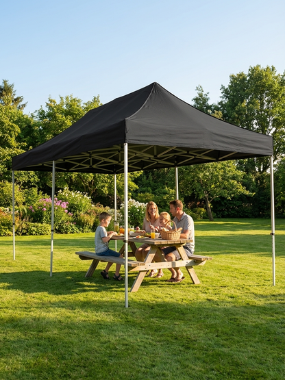 Pop up gazebo 2.5x5m black with aluminium frame for outdoor events - product detail