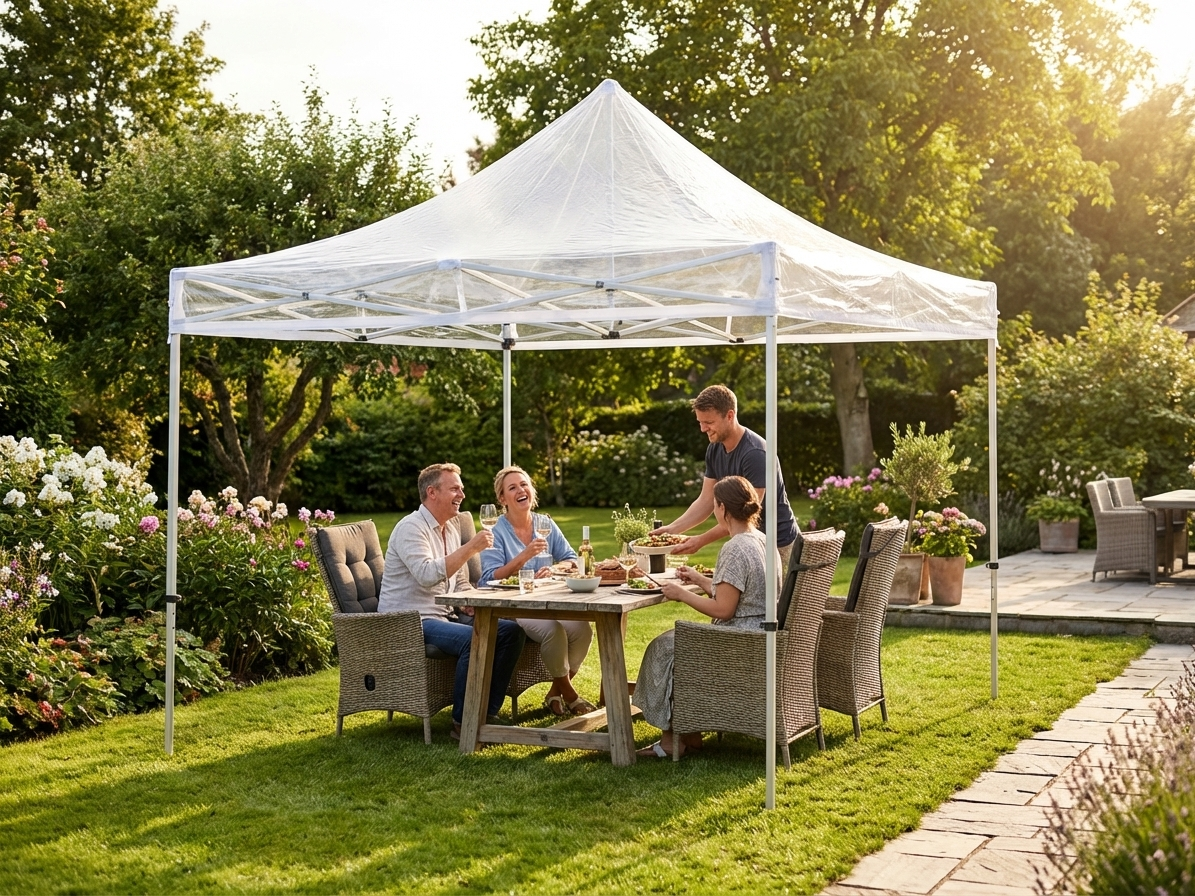 Clear pop-up gazebo 3x3 m with aluminium frame for outdoor events - view 3