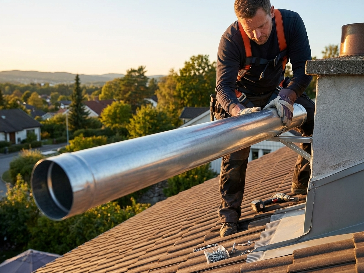 Galvanised steel roof pipe 38mm silver for industrial use - view 3