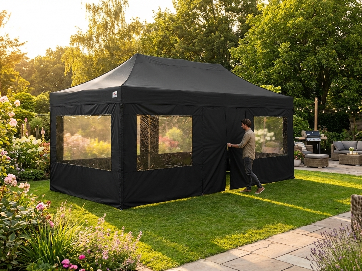 Black sidewall kit for pop-up gazebo, 3x6 m size - view 3