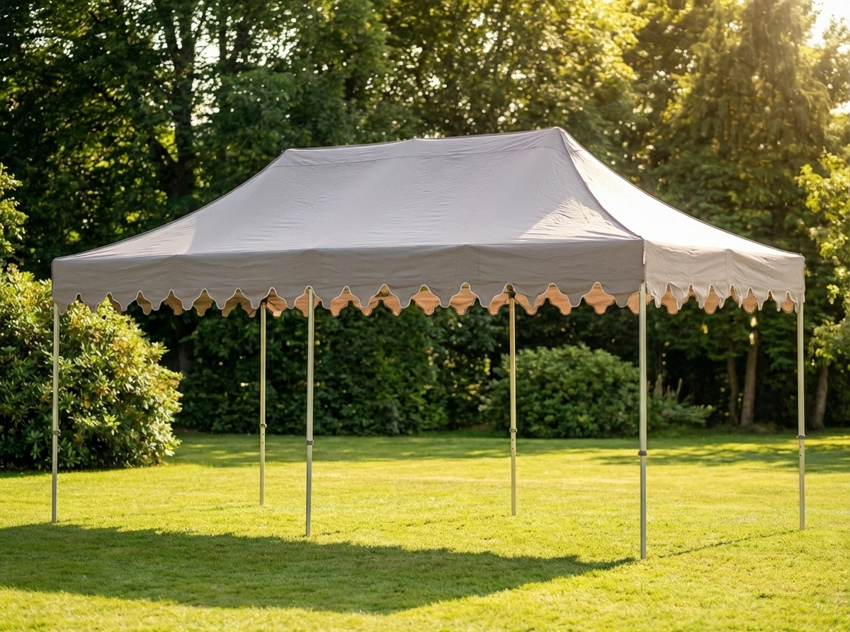 Pop Up Gazebo 3x6m in Latte with Steel Frame