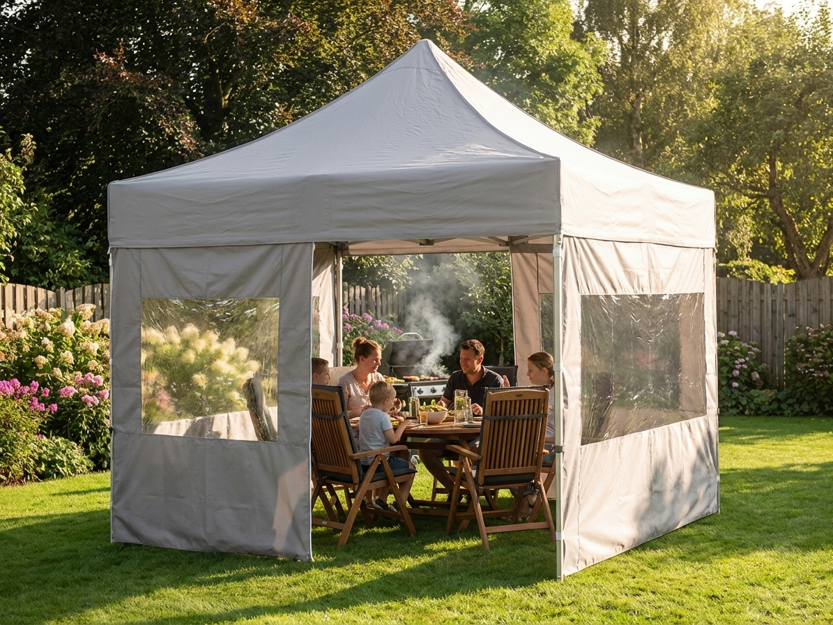 Pop up gazebo 3x3 m in latte colour with aluminium frame for outdoor use - product detail