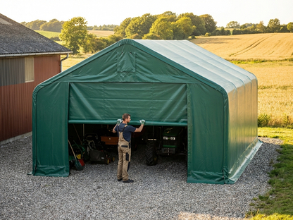 Green PVC storage shelter end wall - product detail