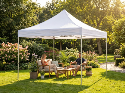 White pop-up gazebo 4x4 m with aluminium frame for outdoor use - view 3