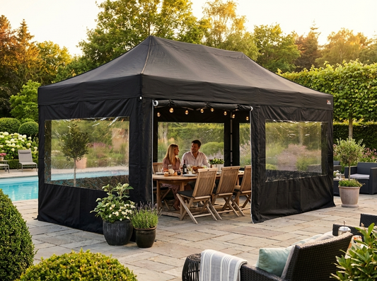 Black Gazebo Sidewall Kit 4x8m for Outdoor Events