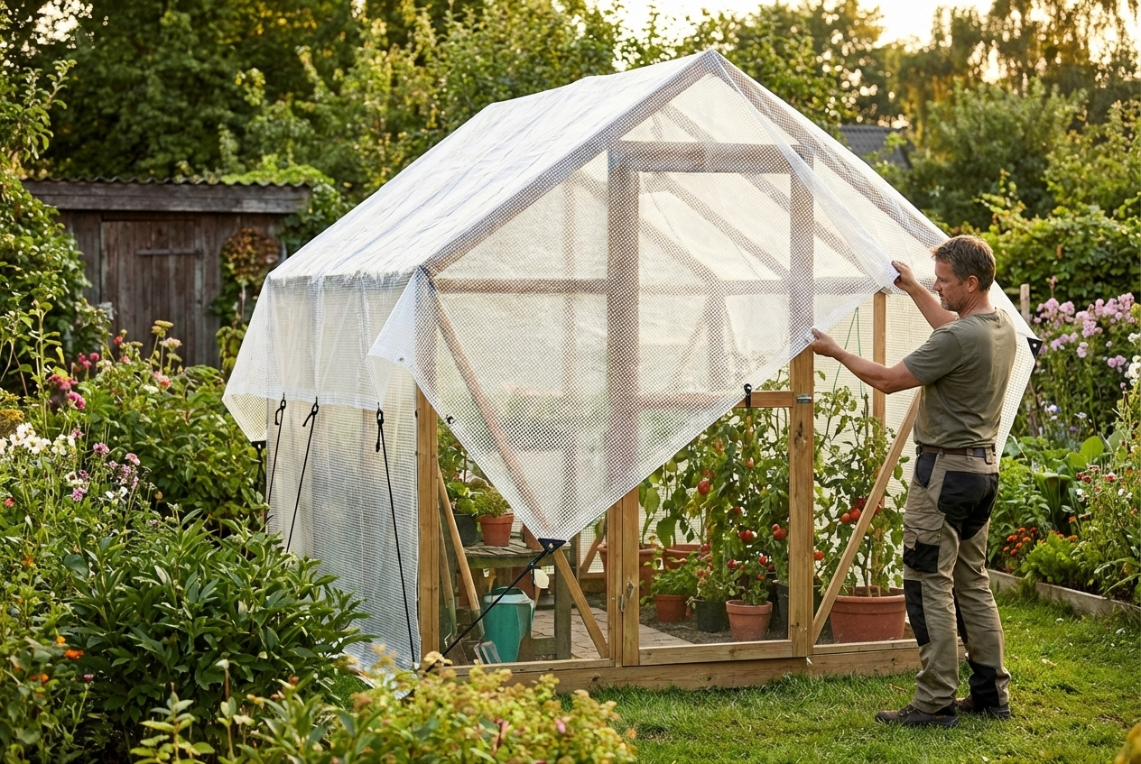 Clear polyethylene tarpaulin 10x16 m for outdoor use