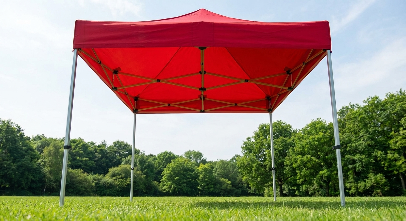 Red pop-up gazebo with aluminium frame for outdoor events - product detail