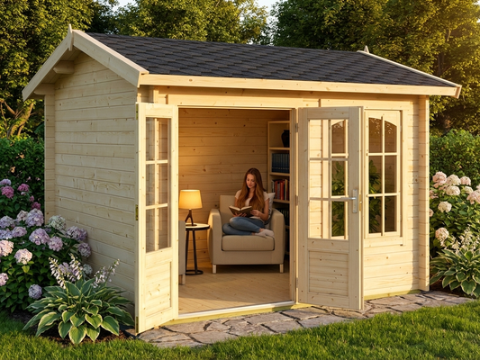 Wooden cabin made from Nordic Spruce, 3x2.5m, natural colour