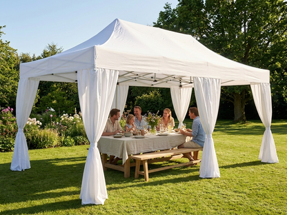 Pop up gazebo 4x6m white steel frame outdoor events
