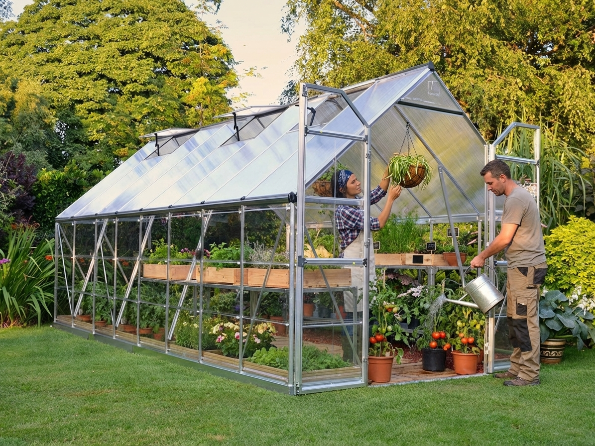 Silver Greenhouse 11.8 m² with polycarbonate panels