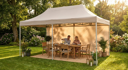 Pop-Up Gazebo in Latte with Aluminium Frame for Outdoor Use
