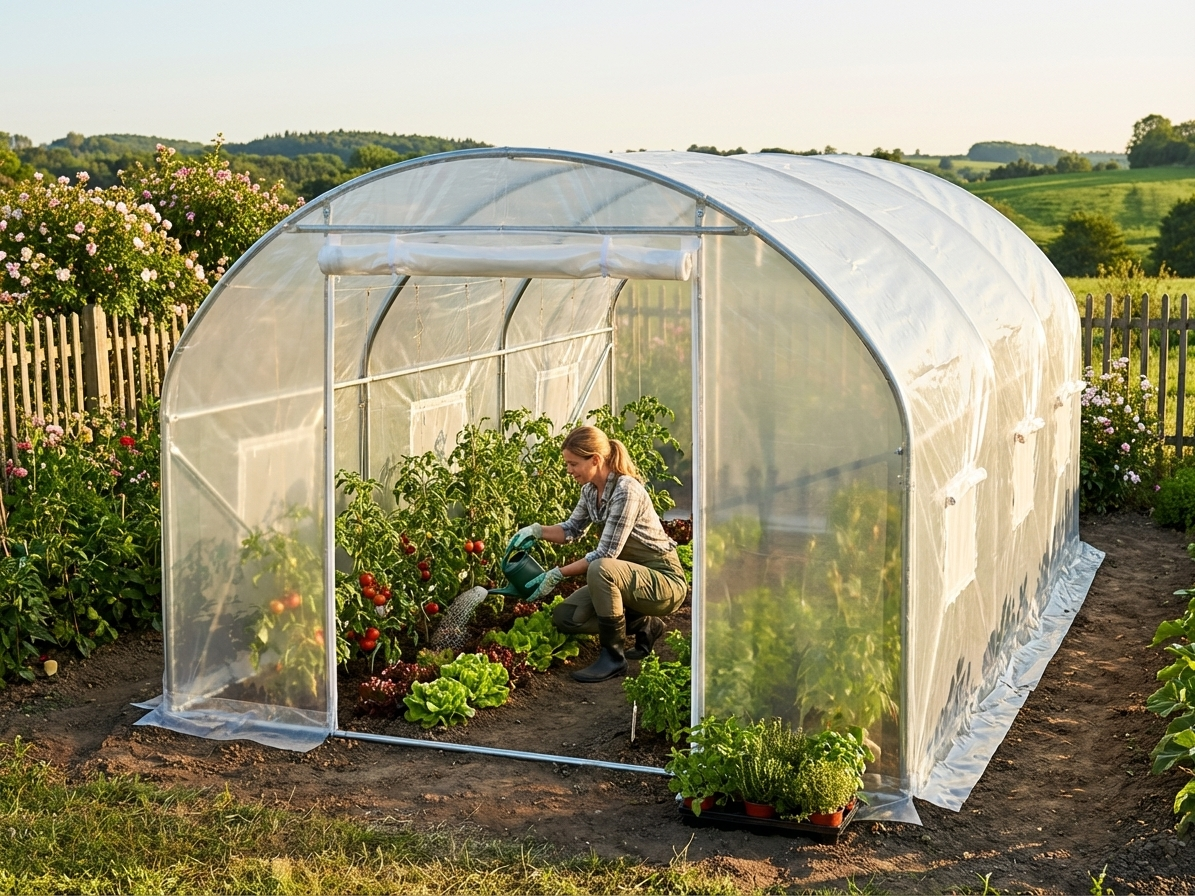 Transparent polytunnel greenhouse cover 3x6x2m