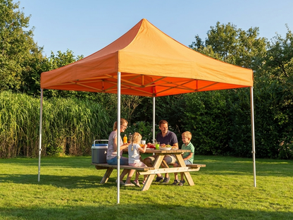 Orange pop-up gazebo with aluminium frame for outdoor events - product detail