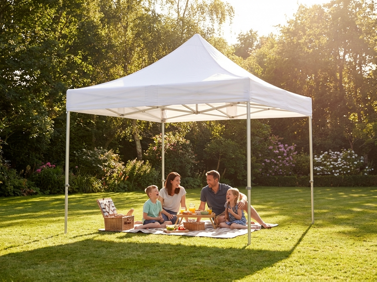 White pop-up gazebo 4x4 m with aluminium frame for outdoor use - product detail