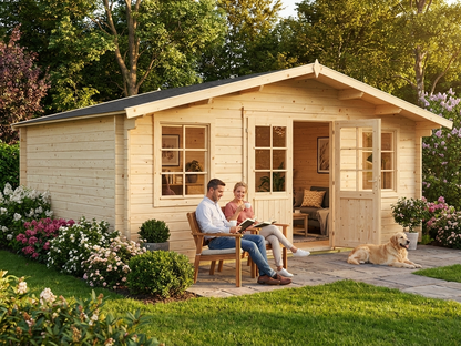 Natural Wooden Cabin for garden retreat made from Nordic Spruce - view 3