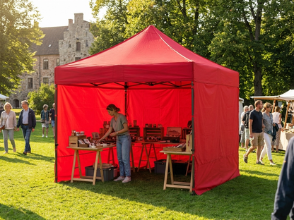 Red pop up gazebo with aluminium frame, perfect for outdoor events - product detail