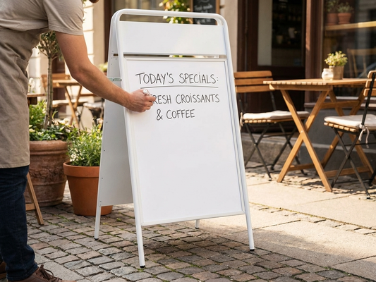 White A-board sign 68x132 cm for commercial use - product detail