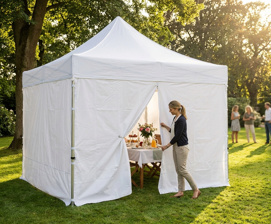White sidewall with zipper for event tents