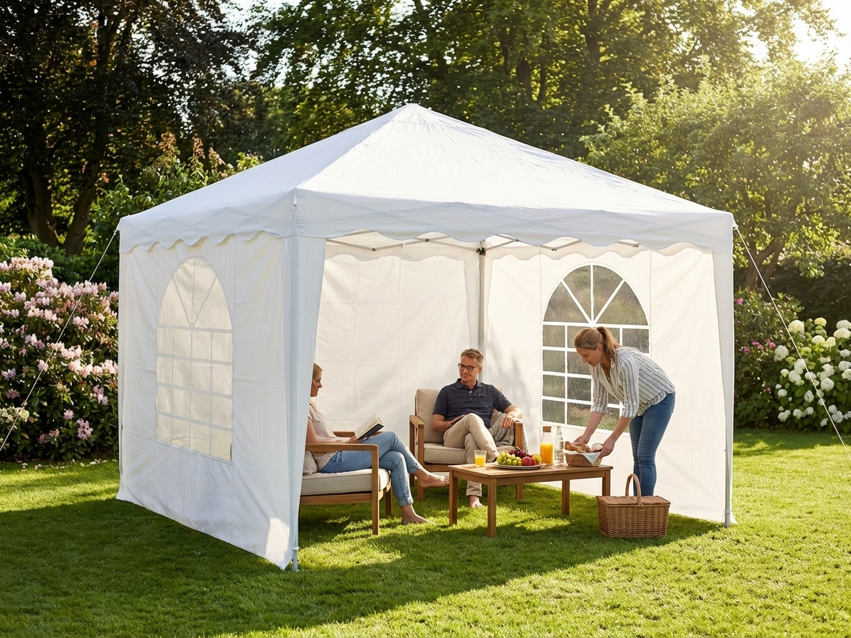 White 3x3m Marquee Event Shelter - view 3