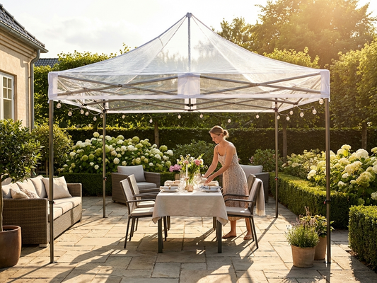 Clear PVC gazebo roof cover for 4x4 m pop-up shelter - product detail