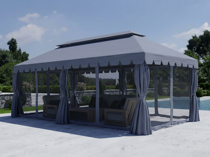 Grey gazebo 3x6 m for outdoor events