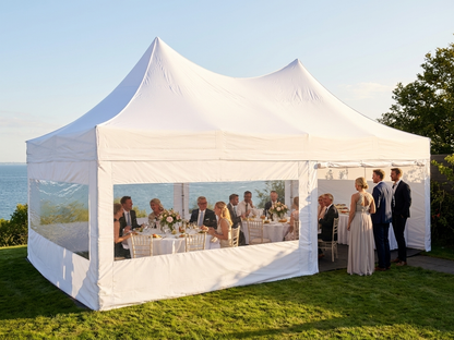 White pop-up gazebo with aluminium frame for outdoor events
