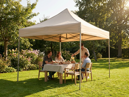 Pop up gazebo with steel frame in latte colour for outdoor use - view 3