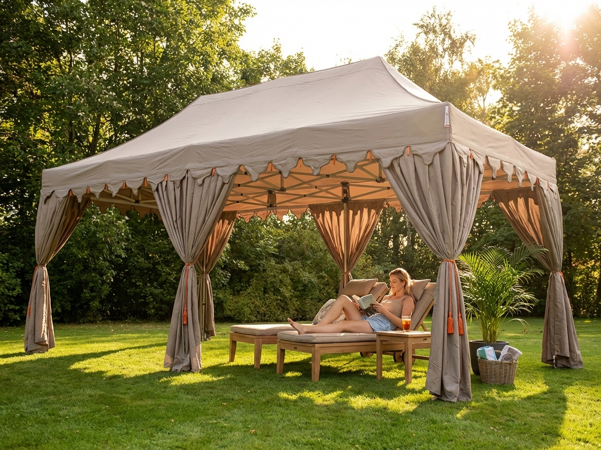 Pop up gazebo 3x6m Latte Orange with aluminium frame