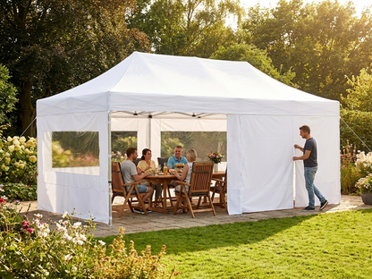 White Pop Up Gazebo Sidewall Kit 4x8m for outdoor events - view 3