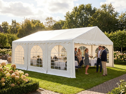 White 7x7m marquee with PVC and steel for events - view 3