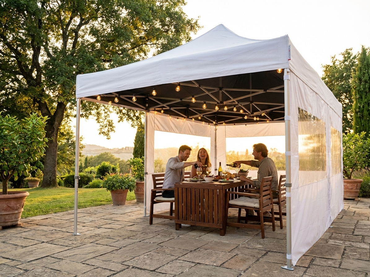 Black gazebo roof lining for 3x6m setup