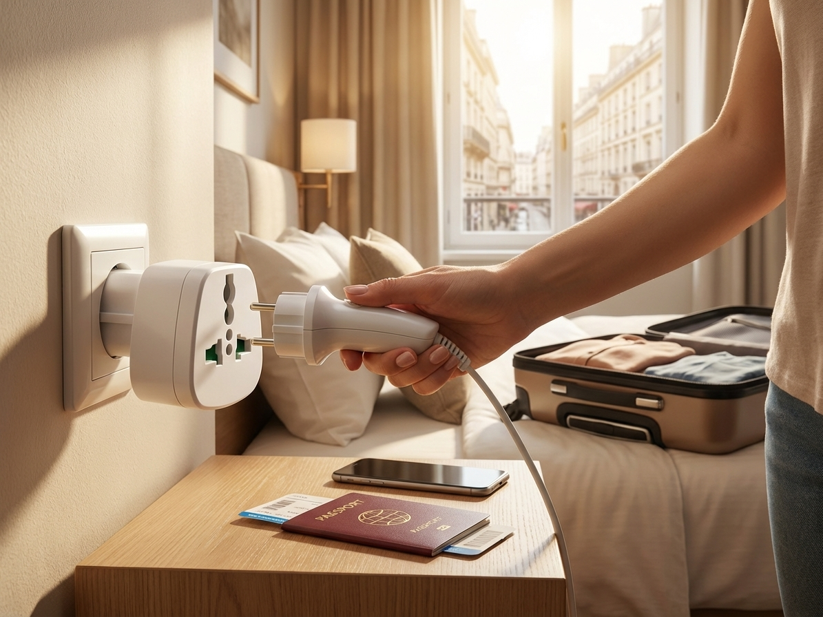 European Adapter for electrical devices, compact and universal