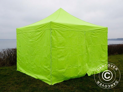 Neon yellow/green pop up gazebo with aluminium frame