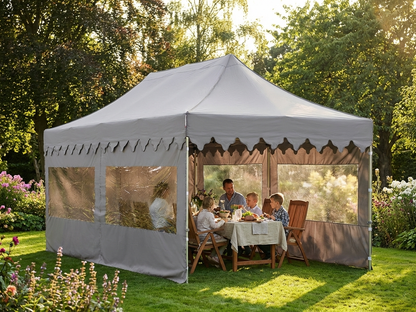 Pop up gazebo in latte colour with aluminium frame for outdoor events - product detail