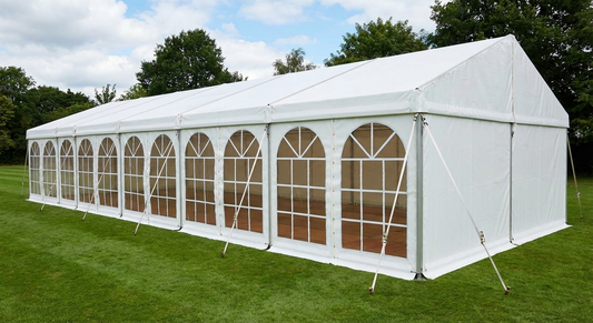 White marquee extension 9x3m heavy PVC event use