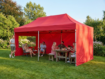 Red pop-up gazebo with aluminium frame, 3x6m, ideal for outdoor events - view 3