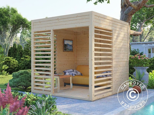 Wooden gazebo made from Nordic Spruce, natural colour