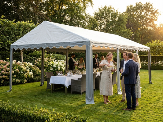 PVC roof cover for marquee 6x6 m in white and grey