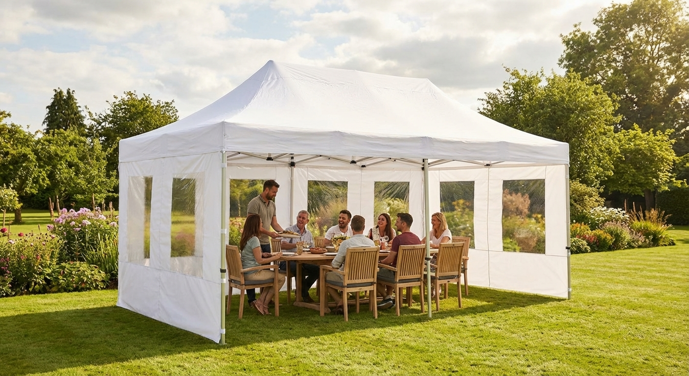 Pop-Up Gazebo 4x6m White for Outdoor Events - view 3
