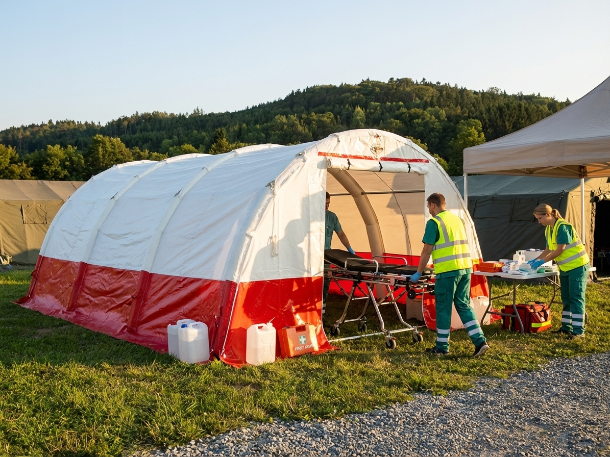 Inflatable Medical Tent in White and Red - view 3