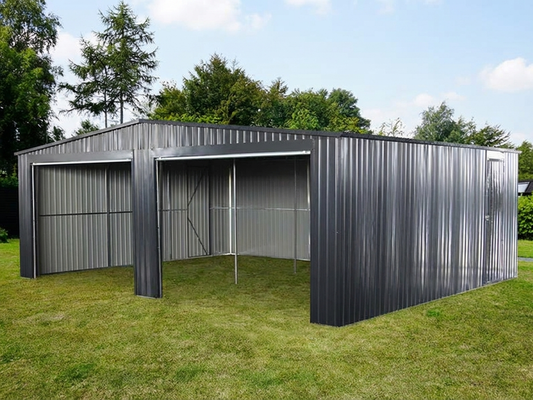 Metal garage in anthracite made from galvanised steel - product detail