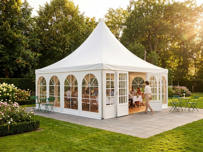 6x6 m White Pagoda Tent PRO with Heavy PVC for events - view 3