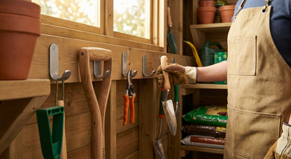 Steel hooks for garden shed in silver finish - view 3