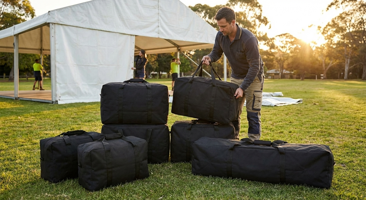 Marquee carry bag 8m black polyester PVC outdoor storage - view 3