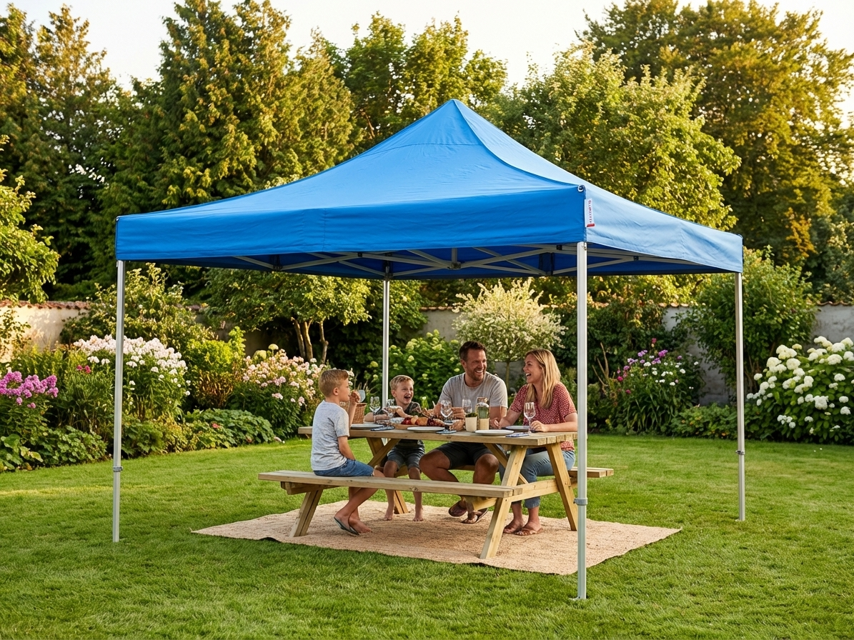 Pop up gazebo 4x4 m blue with aluminium frame